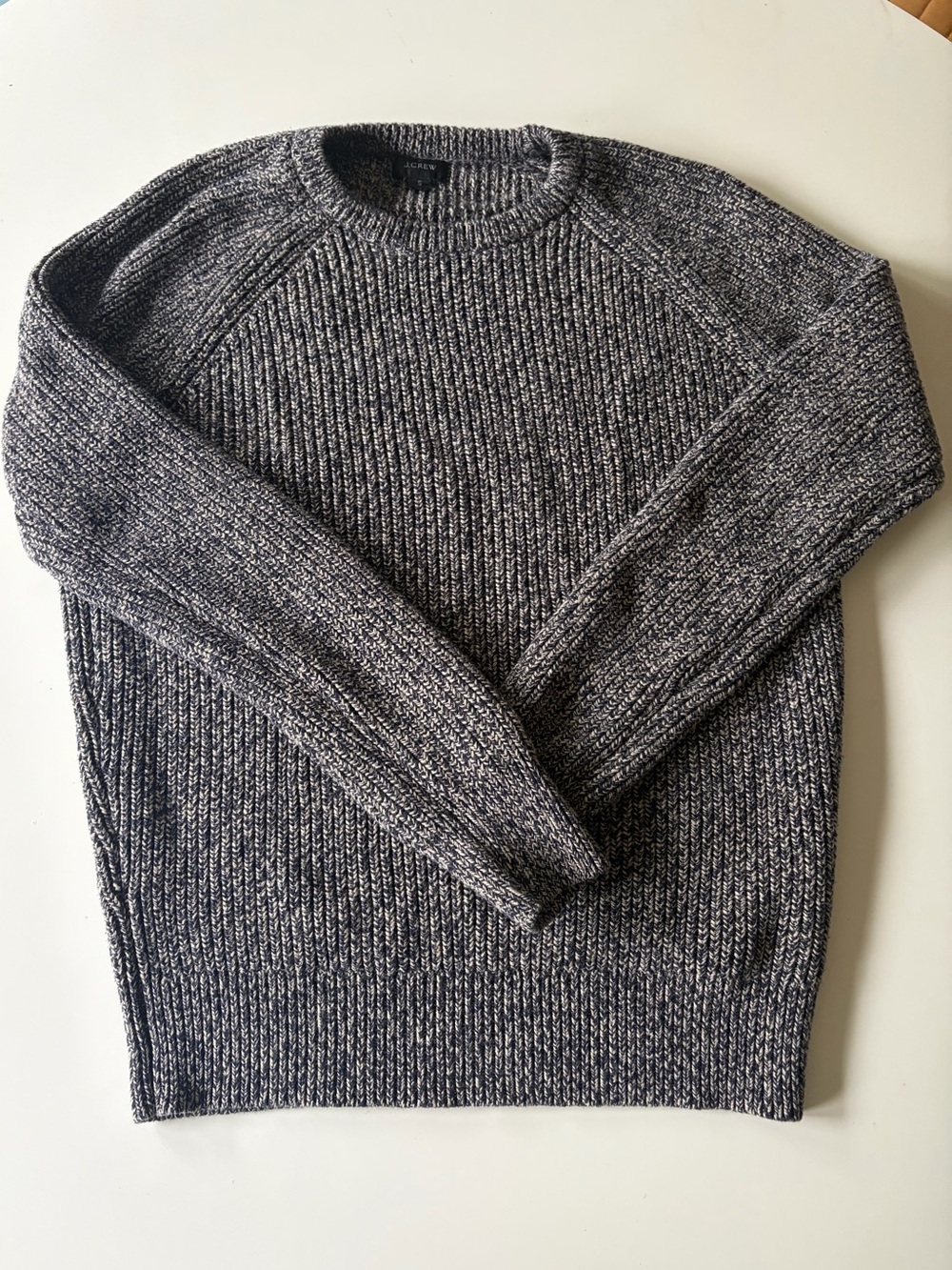J. Crew Men's Marled Charcoal Crewneck Sweater